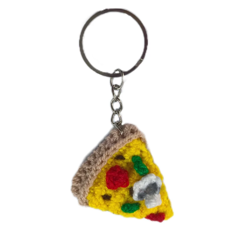 جاکلیدی دستی کاموا مدل پیتزا