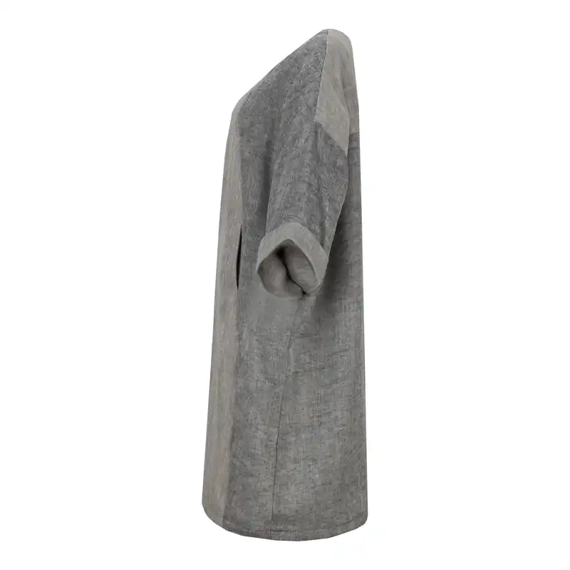 مانتو زنانه سرژه مدل 216577 رنگ طوسی روشن