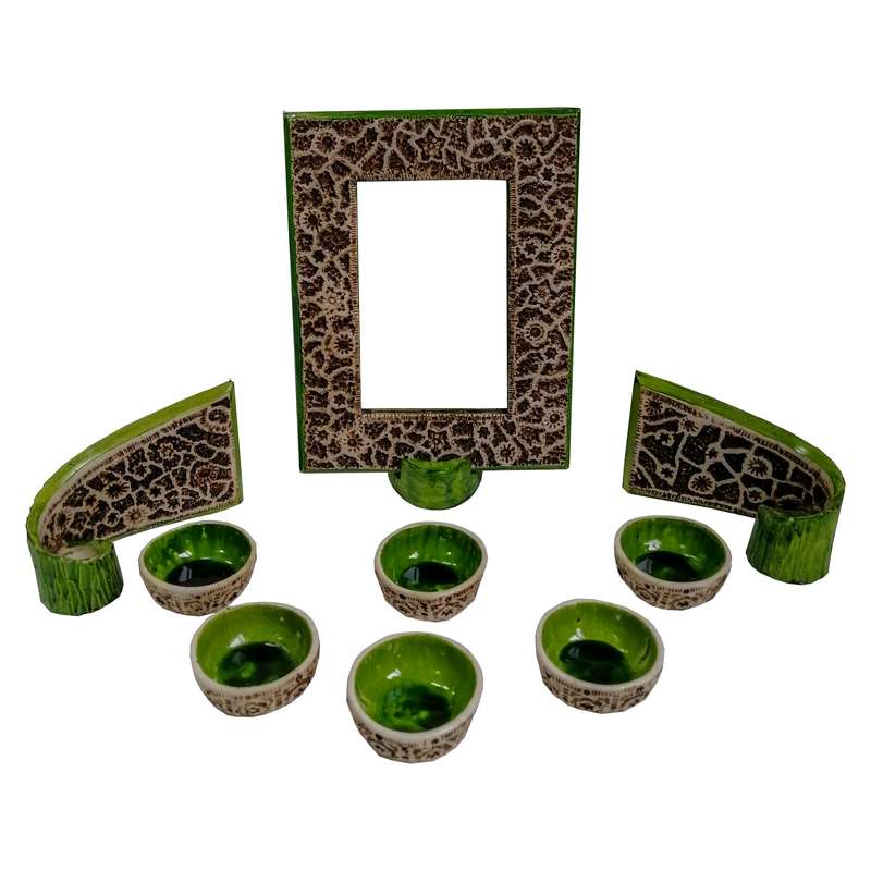 مجموعه ظروف هفت سین 10 پارچه مدل سبزینه