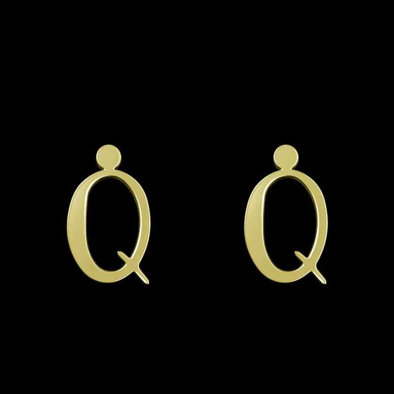 گوشواره طلا 18 عیار زنانه مدوپد مدل حرف Q کد GA1-16797
