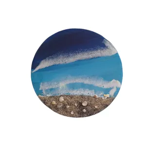 تابلو رزین مدل دایره طرح و تکنیک  دریا