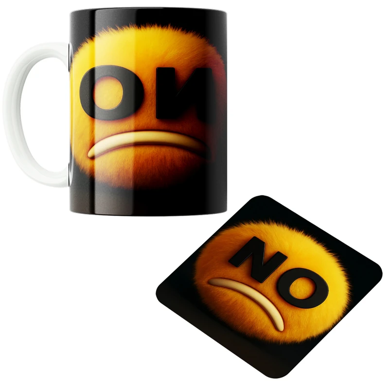 ماگ پاد آفرین مدل ایموجی کد 32 به همراه زیر لیوانی