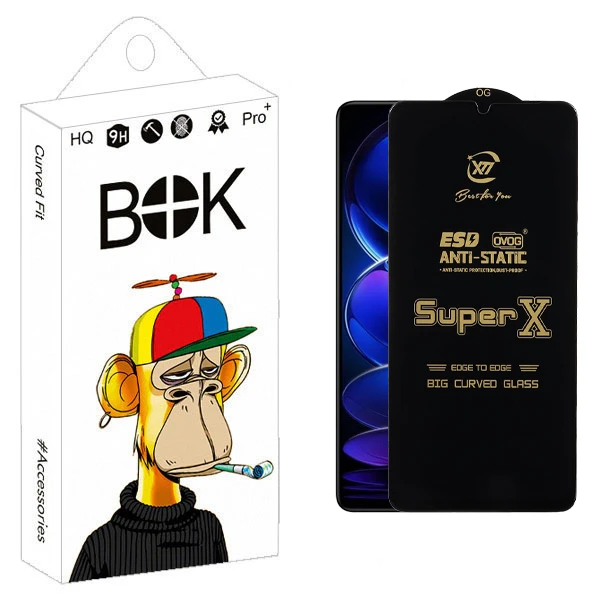 محافظ صفحه نمایش بوک مدل SuperX Pro مناسب برای گوشی موبایل شیائومی Redmi Note 12 Pro 5G / 12 Pro Plus / 13 Pro 4G / Poco F3 GT / F4 GT / Note 12 Turbo / X5 Pro / F5 / Note 13R Pro / M6 Pro