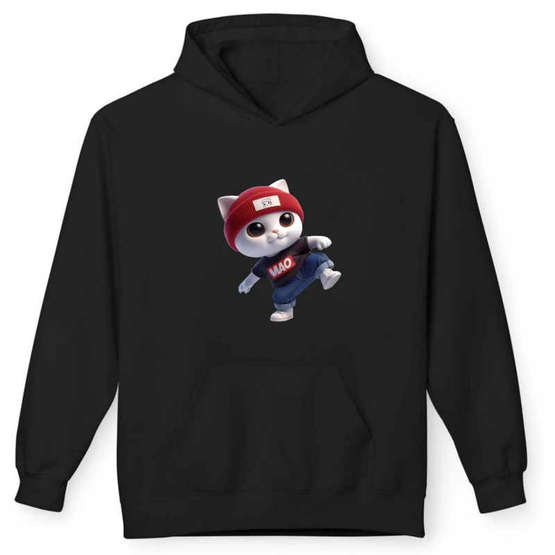 هودی مردانه پاد آفرین مدل کارتونی گربه مینیمال کیوت کد 1295