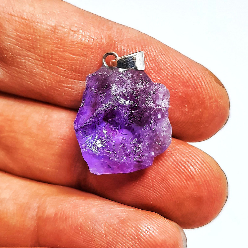 آویز گردنبند زنانه مدل بلور آمیتیست کد 011