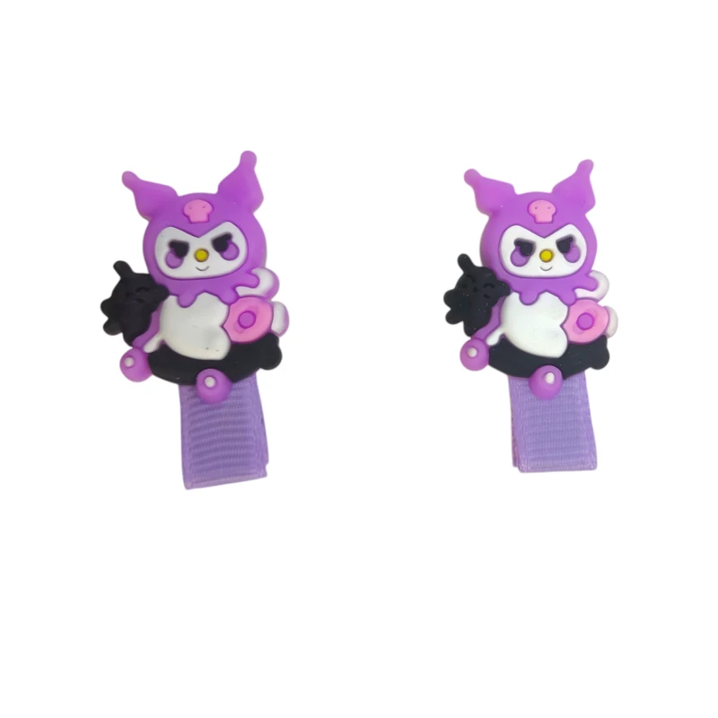 گیره مو دخترانه مدل انبری کرومی کد VEN-KORO01 بسته 2 عددی