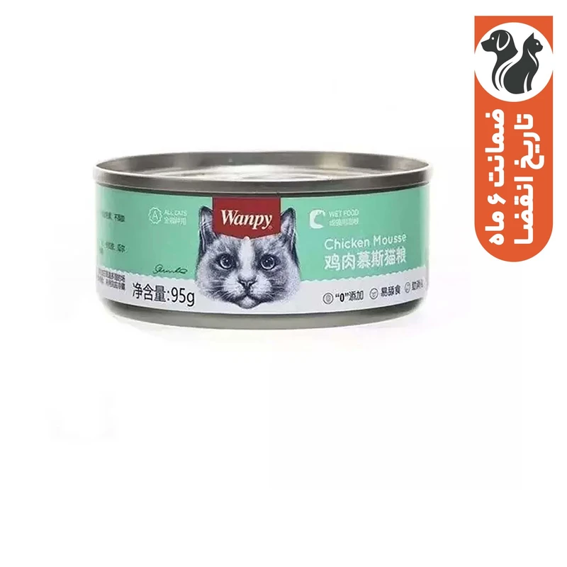 کنسرو غذای گربه ونپی مدل مرغ و جگر مرغ طعم مرغ وزن 95 گرم