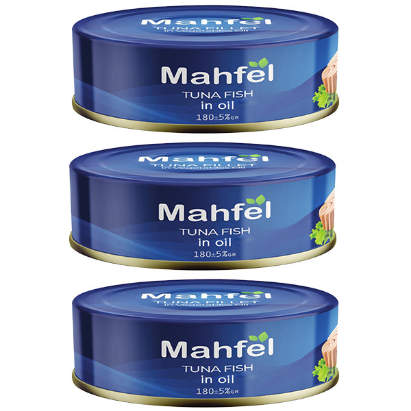 کنسرو ماهی تن در روغن محفل - 180 گرم بسته 3 عددی