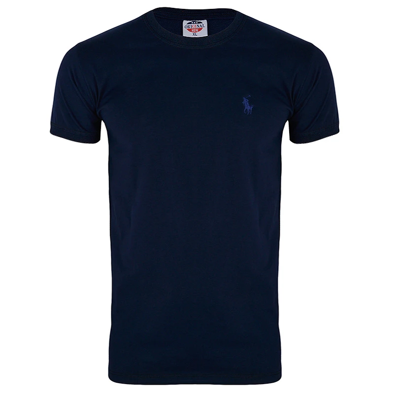 تی شرت آستین کوتاه مردانه مدل 347025014 نخی رنگ سرمه ای