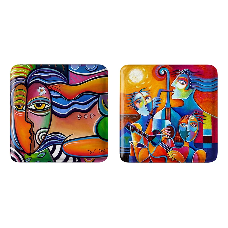 مگنت خندالو مدل نقاشی انتزاعی کد 53085321 مجموعه 2 عددی