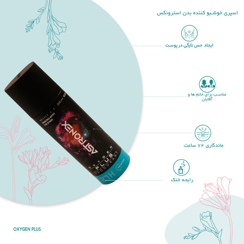 اسپری خوشبو کننده بدن استرونکس مدل OXYGEN PLUS حجم 200 میلی لیتر اسپری خوشبو کننده بدن استرونکس مدل OXYGEN PLUS حجم 200 میلی لیتر