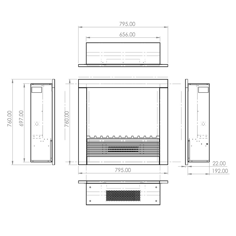 شومینه برقی شومینه آوالون مدل بوفالو