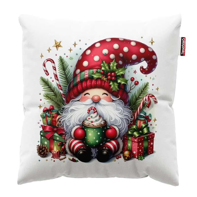 کوسن پاد آفرین مدل کریسمس طرح بابانوئل کاج گوزن آدم برفی کد PK302589 سایز 30*30 سانتی متر