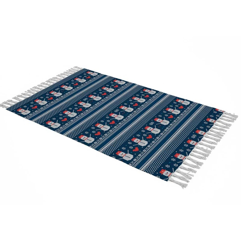 شال مبل طرح آدم برفی کد Q2SH1058 سایز 98x180 سانتی متر