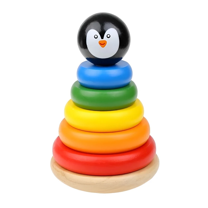 بازی آموزشی مدل برج هوش چوبی طرح پنگوئن کد TPA-1431