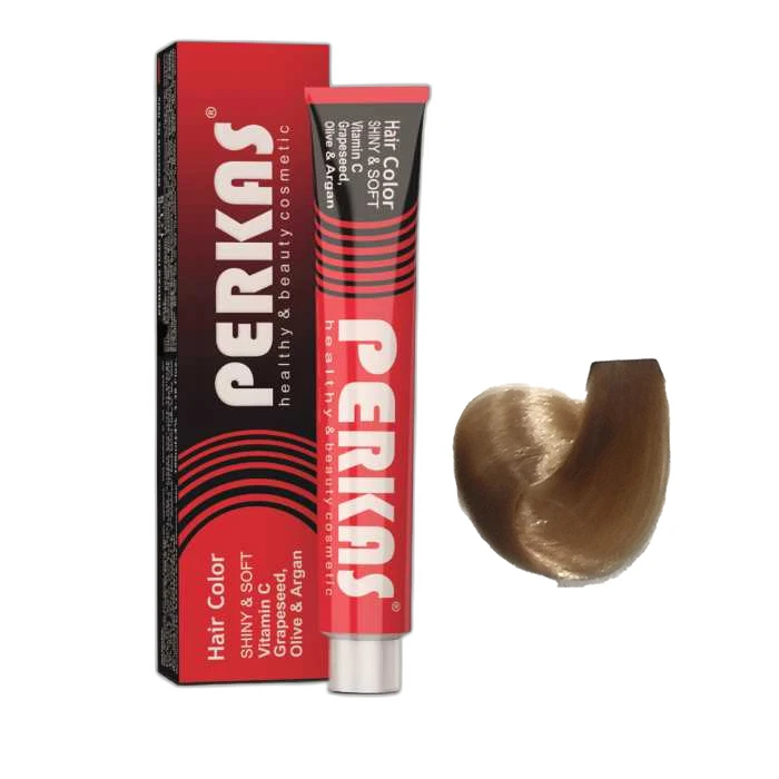 رنگ مو پرکاس شماره 7.08 حجم 100 میلی‌لیتر رنگ بلوند کاراملی متوسط