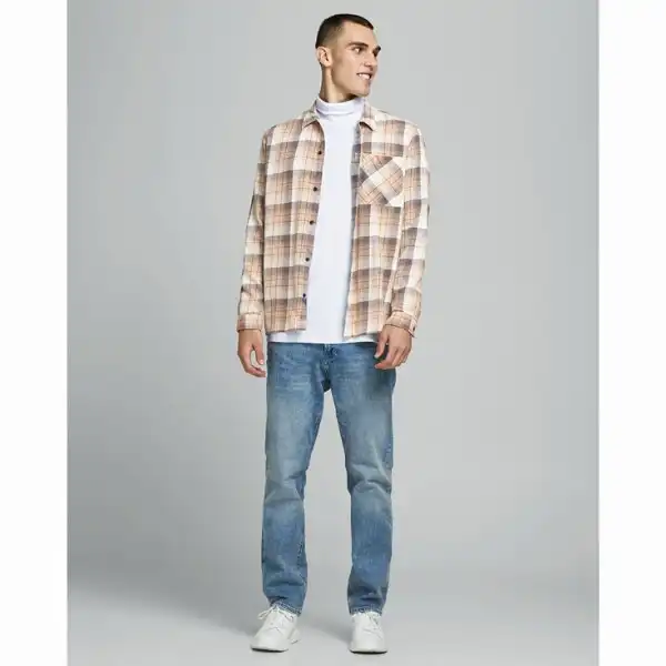 پیراهن آستین بلند مردانه جک اند جونز مدل BROWN-12183608