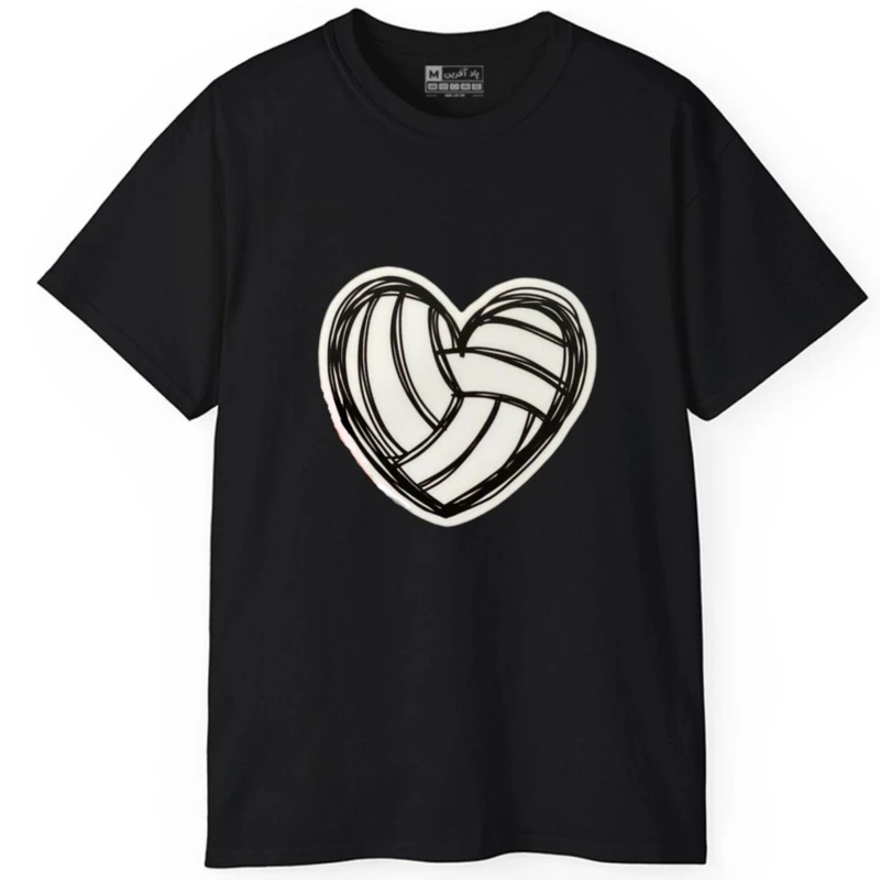 تی‌شرت آستین کوتاه مردانه پاد آفرین مدل والیبال قلب کد481