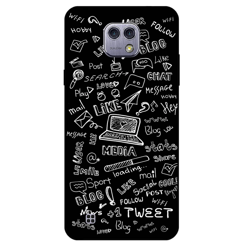 کاور مگافون طرح رسانه های اجتماعی مدل 1898 مناسب برای گوشی موبایل ال جی X Cam