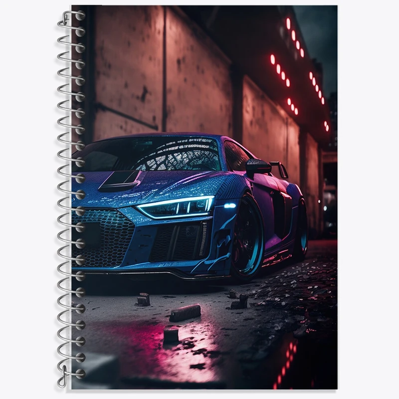 دفتر زبان 50 برگ خندالو مدل دو خط طرح ماشین اسپرت کد F372