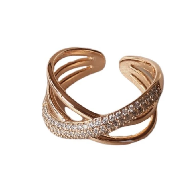 انگشتر زنانه ژوپینگ مدل نگینی ضربدری پورتوفینو