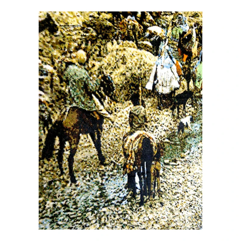 عکس شماره 2 : تابلو فرش دستباف طرح کوچ عشایر برجسته کد ۳۰۰۲