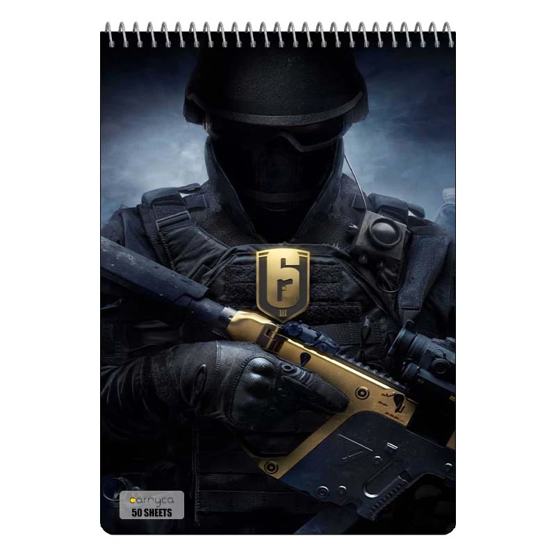 دفتر نقاشی 50 برگ سیمی کارنیکا طرح رینبو 6 Rainbow Six Siege کد 65243