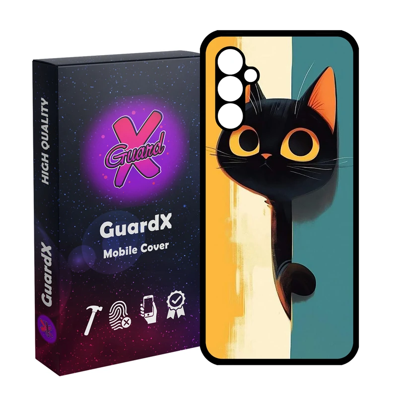 کاور گارد ایکس طرح گربه مدل Glass10780 مناسب برای گوشی موبایل سامسونگ Galaxy A24/A24 4G/M34 5G