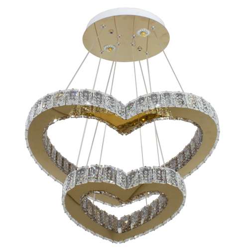 لوستر مدل کریستالی طرح قلب افقی