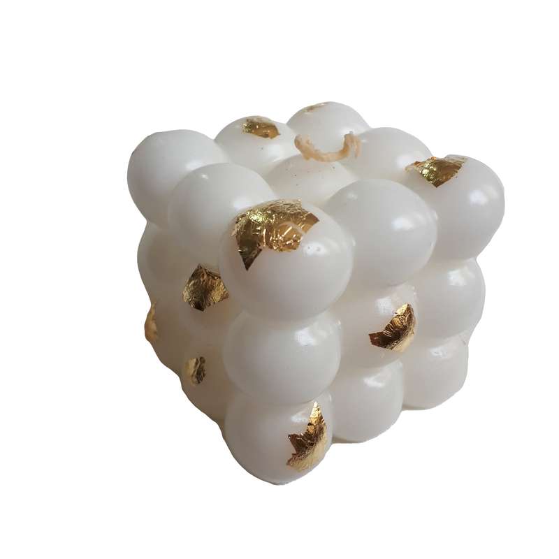 شمع دست‌ساز مدل روبیک طلاکوب