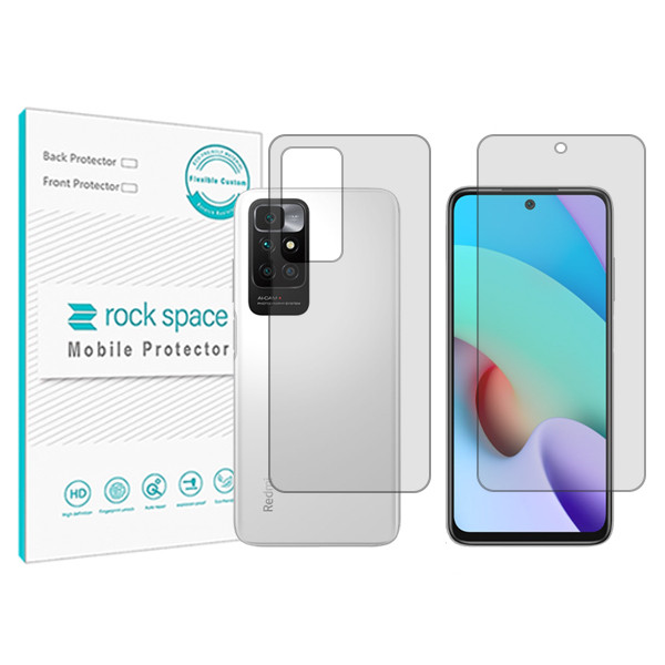 محافظ صفحه نمایش شفاف راک اسپیس مدل HyGEL مناسب برای گوشی موبایل شیائومی Redmi 10 2022 به همراه محافظ پشت گوشی