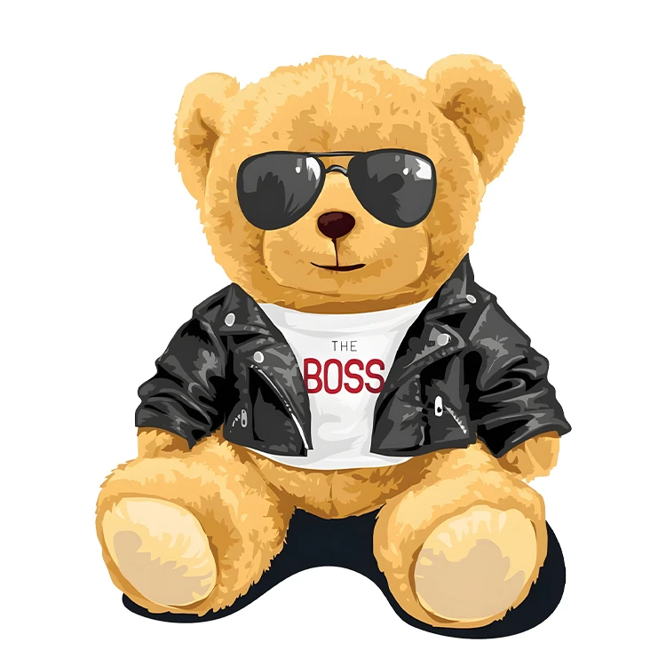 استیکر پارچه و لباس پاد آفرین مدل کارتونی طرح خرس تدی کد S3646