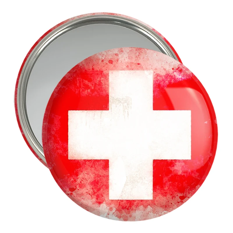 آینه جیبی خندالو مدل پرچم سوئیس  کد 20428