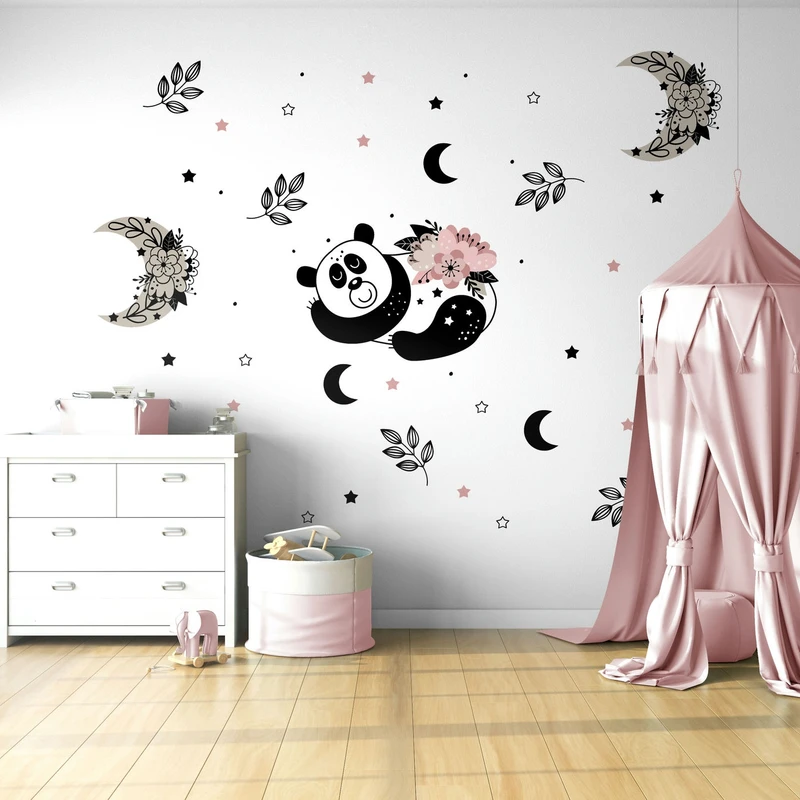 استیکر دیواری کودک مدل pandas dreams