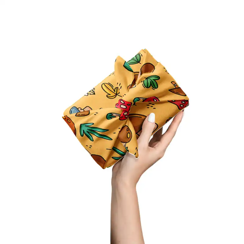 کاغذ کادو ترمه طراحان ایده مدل پترن برگ و قارچ کد strm0120