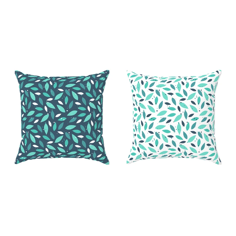 کاور کوسن مدل مخمل طرح برگ کد 5210-5209 مجموعه دو عددی