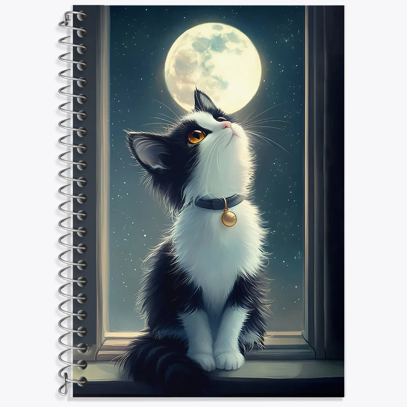 دفتر نت موسیقی 50 برگ خندالو طرح گربه و ماه کد F7202