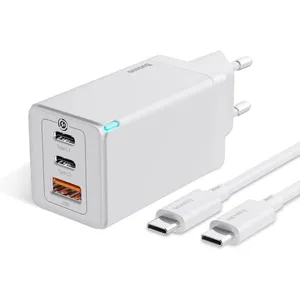 شارژر دیواری باسئوس مدل CCGANE2 65W به همراه کابل USB-C