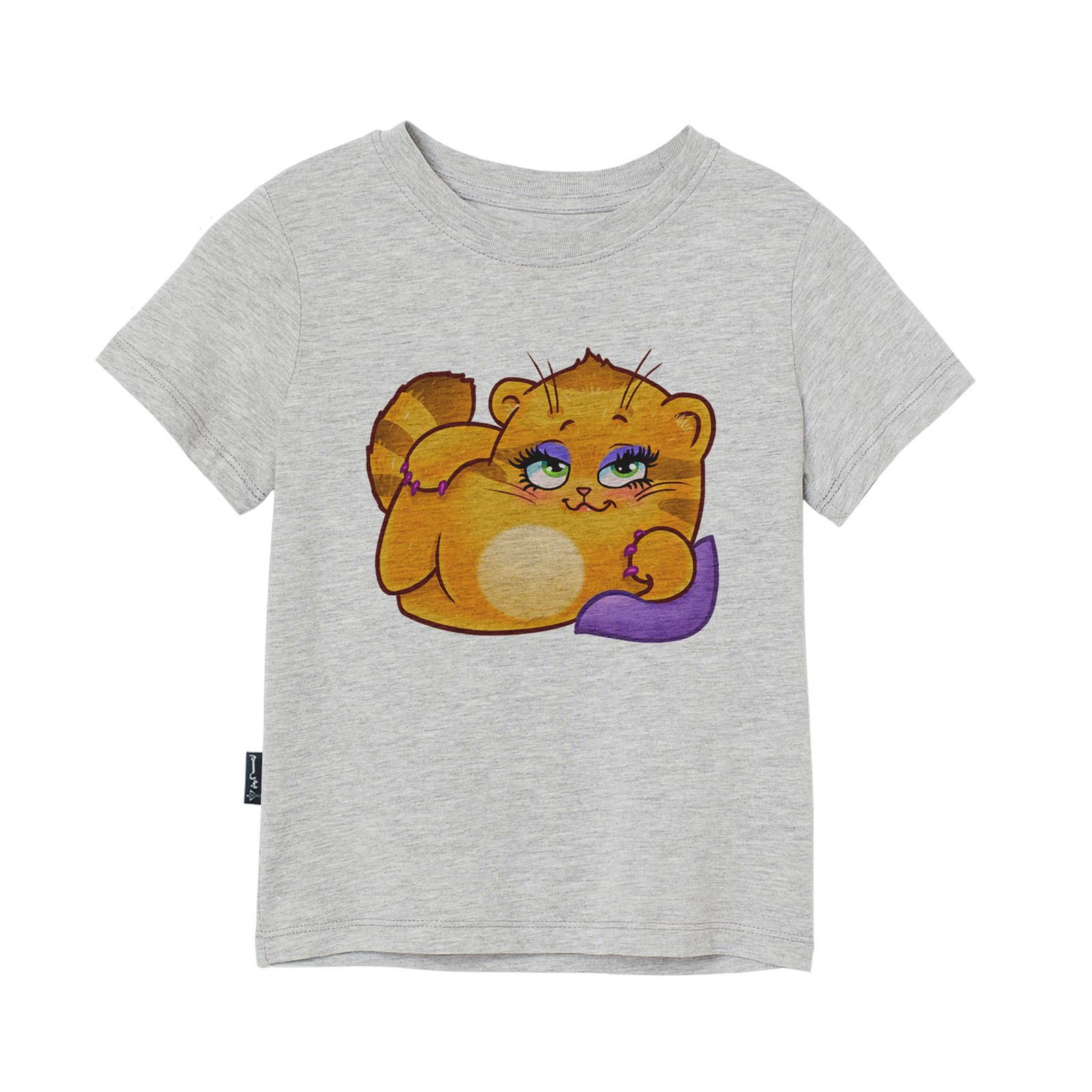 تی شرت آستین کوتاه پسرانه به رسم مدل استیکر گربه کد 1112 -  - 1