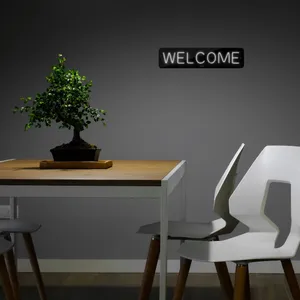 چراغ دیواری نئون دیزاین طرح Welcome-BL_WHT