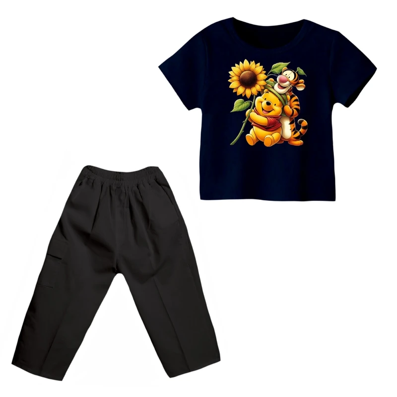 ست تی شرت و شلوارک پسرانه مدل پو کد 47