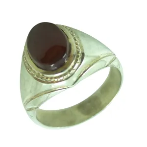 انگشتر نقره مردانه سلین کالا مدل عقیق یمنی کد 18