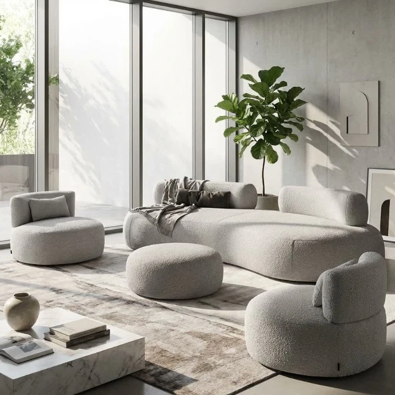 مبل راحتی ۵ نفره نوین چوب پارس مدل Rashel به همراه جلو مبلی