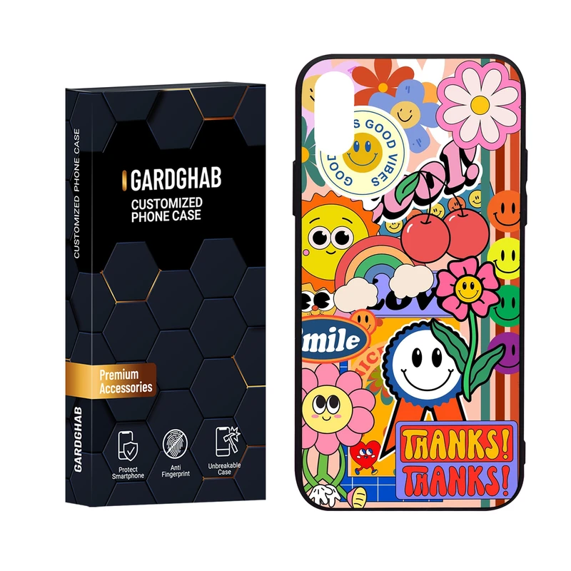 کاور گارد قاب مدل پشت گلس فانتزی مناسب برای گوشی موبایل اپل iPhone X/Xs