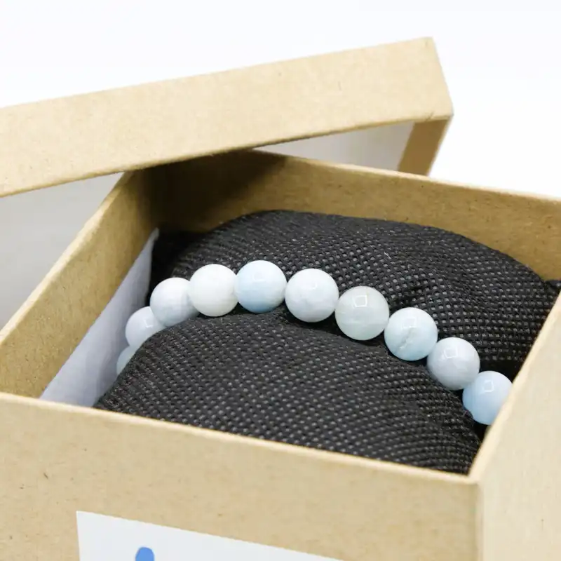 دستبند زنانه مدل سنگ آکومارین