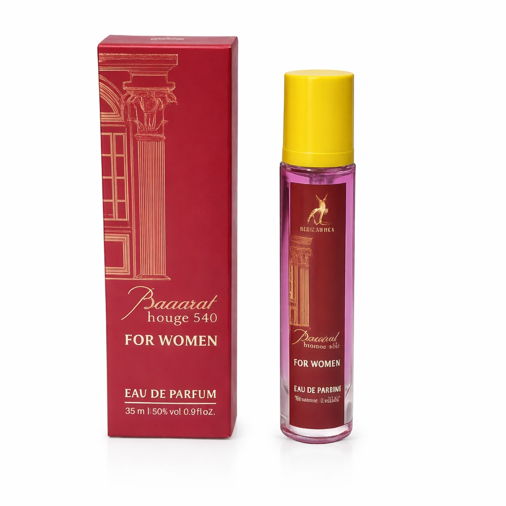 عطر جیبی زنانه الحمبرا مدل باکارات رژ با رایحه شیرین حجم 35 میلی‌لیتر