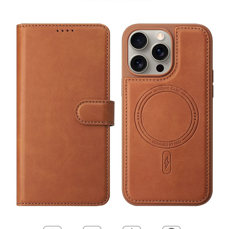 کیف کلاسوری اچ دی دی طرح چرمی مگ سیف مدل LUXURY مناسب برای گوشی موبایل اپل IPHONE 11