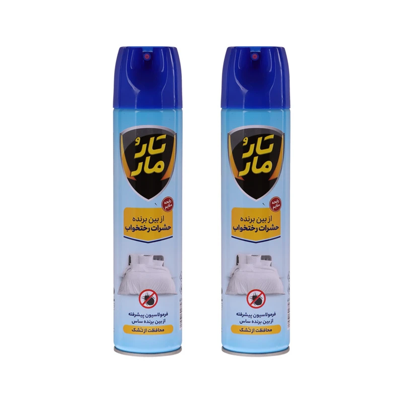 اسپری حشره کش تار و مار مدل از بین برنده حشرات رختخواب حجم 400 میلی لیتر مجموعه 2 عددی