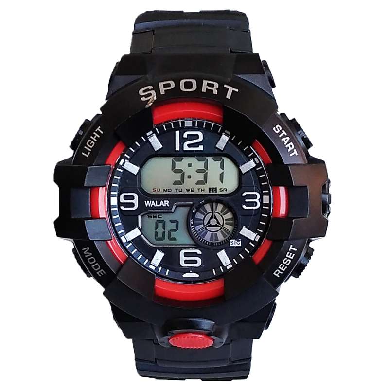 ساعت مچی دیجیتال پسرانه مدل اسپرت ضدآبSPORT کرنومتردار چراغدار ورزشی کد WAL52 ساعت مچی دیجیتال پسرانه مدل اسپرت ضدآبSPORT کرنومتردار چراغدار ورزشی کد WAL52