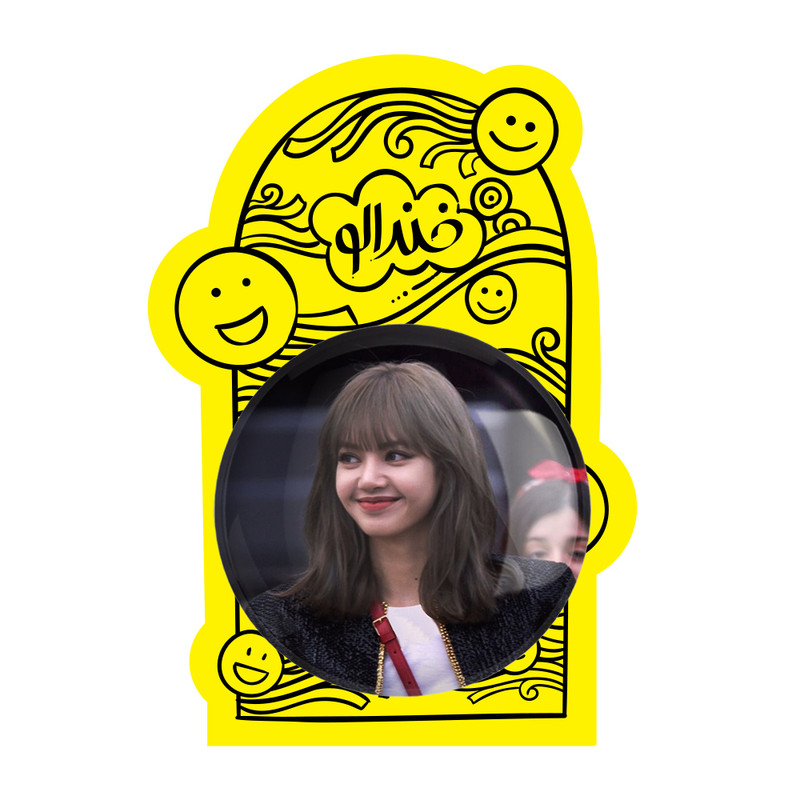 آینه جیبی خندالو مدل لیسا بلک پینک Black Pink  کد 14295